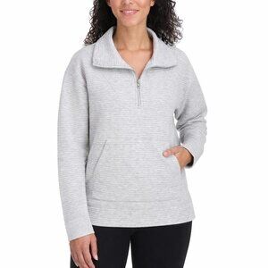 Women's S Ottoman Half-Zip Sweatshirt Kirkland Signature Gray n1188